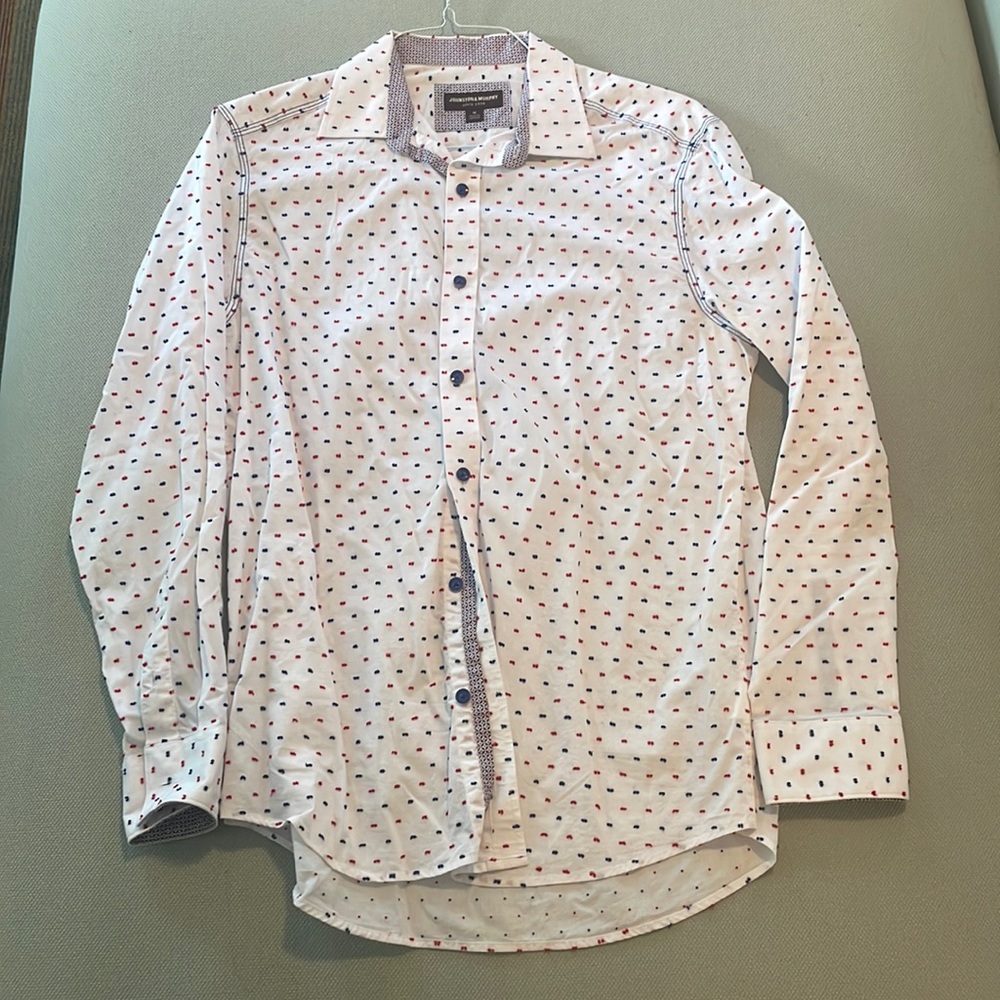 Johnston & Murphy White w/ Double-Sided Red & Blue Nepps